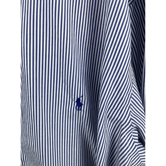 Polo Ralph Lauren Shirt Men's XXL White Striped Long Sleeve Button Up Workwear - Picture 5 of 11